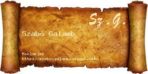 Szabó Galamb névjegykártya