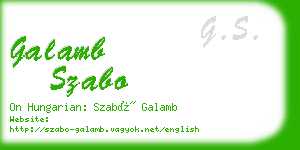 galamb szabo business card